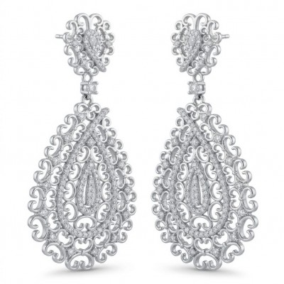 Veronica - Precious 9.5 carat White Topaz rhodium over .925 Sterling Silver .925 Sterling Silver Statement earrings