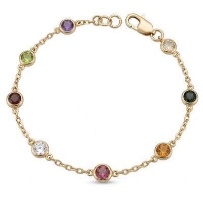 Authentic 7.5 carat Brazilian Watermelon Tourmaline 14K Gold over .925 Sterling Silver handmade Bracelet