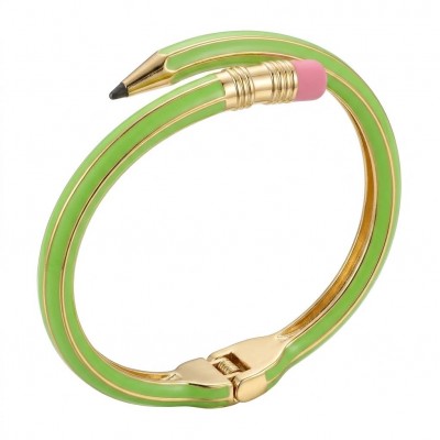 Pencil Enamel Hinge Bangle in Pastel Green Color Fashion Bracelet