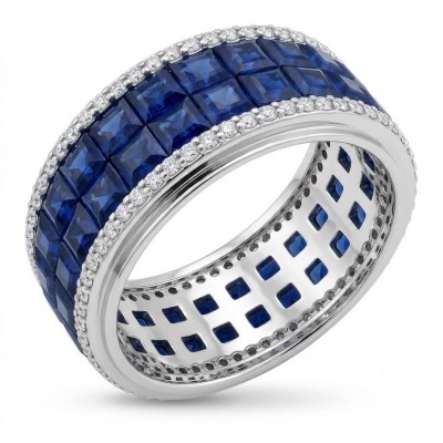 Iconic design 22.2 carat natural Sapphire .925 Sterling Silver Perfectly handcrafted Ring s. 6 1/2