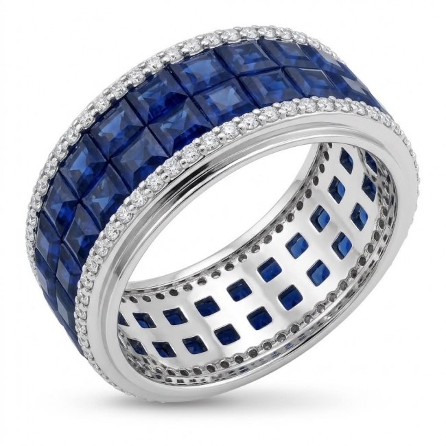 Iconic design 22.2 carat natural Sapphire .925 Sterling Silver Perfectly handcrafted Ring s. 6 1/2