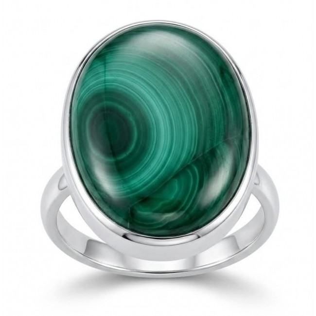 Green Aura 33.2 CARAT genuine Malachite from Utah .925 Sterling Silver handcrafted ring size 8 adjustable