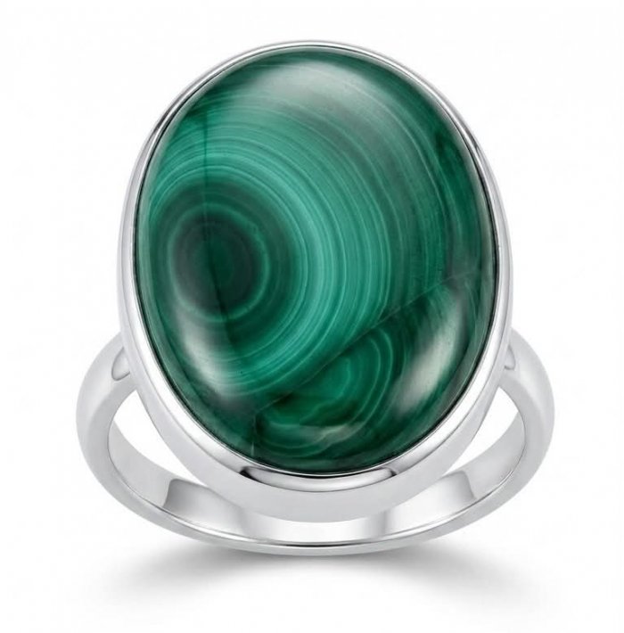 Green Aura 33.2 CARAT genuine Malachite from Utah .925 Sterling Silver handcrafted ring size 8 adjustable - video