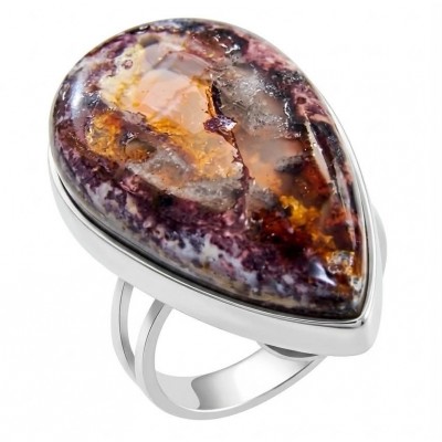 Bonfire Night best quality 28.7 carat Mexican Opal .925 Sterling Silver handmade ring 8