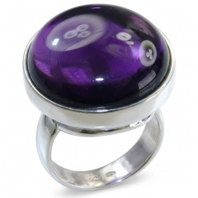 Top quality 22.5 carat Amethyst .925 Sterling Silver Handcrafted Large Ring size 7