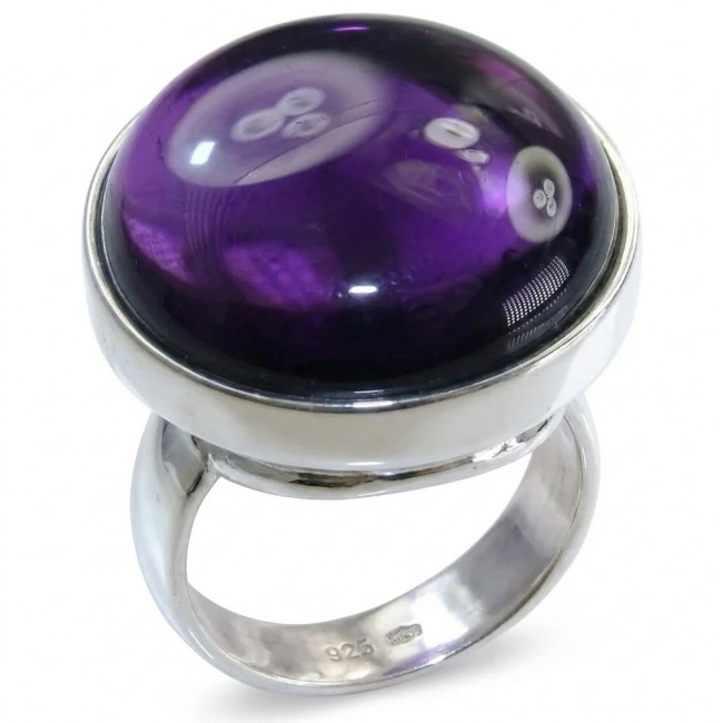 Top quality 22.5 carat Amethyst .925 Sterling Silver Handcrafted Large Ring size 7