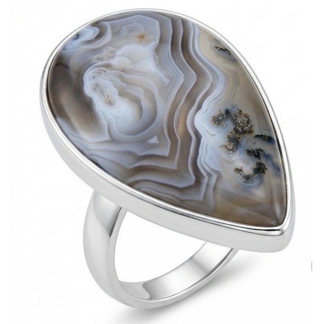 Top quality Great Crazy Lace Agate .925 handcrafted Sterling Silver Ring s. 8 adjustable