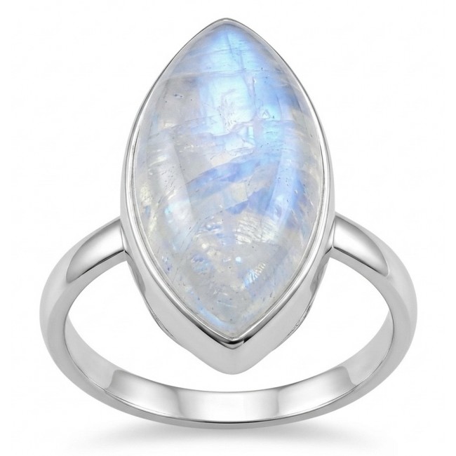 Ice Queen Rainbow top quality Moonstone .925 Sterling Silver handmade ring s. 8 1/4