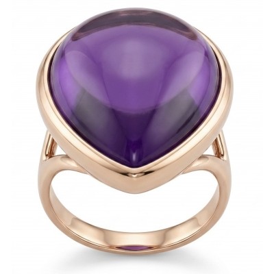 Top quality 23.5 carat Amethyst .925 Sterling Silver dipped in 18K Gold Handcrafted Large Ring size 6