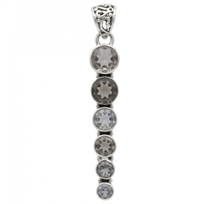 Penelope - 21.5 carat Smoky Topaz .925 Sterling Silver handmade Pendant