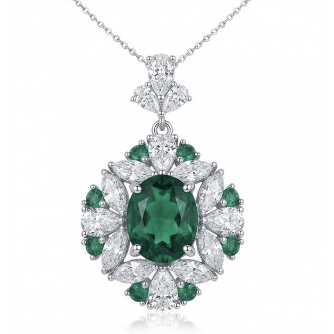 Incredible Natural 10.5 carat Chrome Diopside .925 Silver handcrafted Necklace