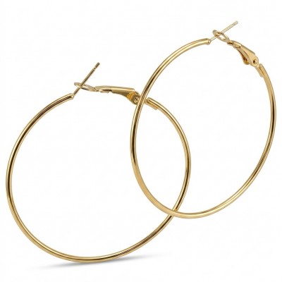 Allure Golden tone handcrafted Stylish Hoop earrings