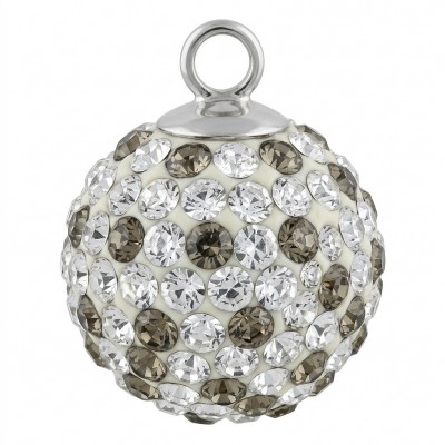 Harmony Sphere with bell inside pave Topaz .925 Sterling Silver handmade pendant