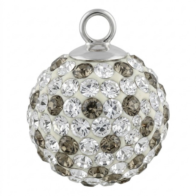 Harmony Sphere with bell inside pave Topaz .925 Sterling Silver handmade pendant