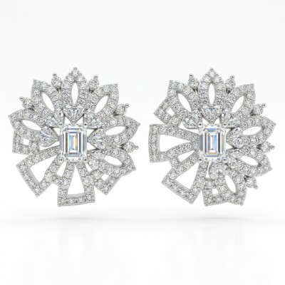 Isabella authentic 4.2 carat White Topaz .925 Sterling Silver handcrafted earrings