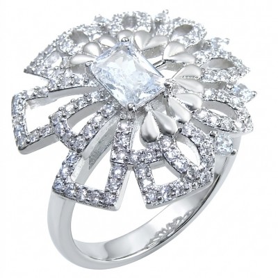 Isabella authentic 6.8 carat White Topaz .925 Sterling Silver handcrafted ring size 8