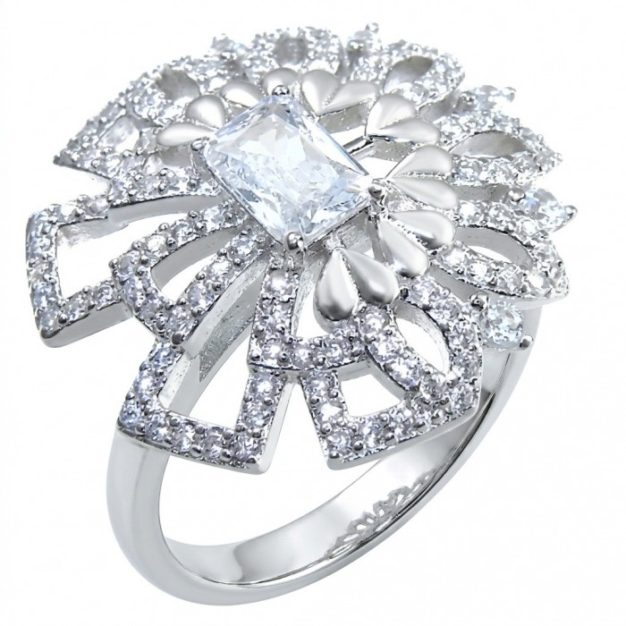 Isabella authentic 6.8 carat White Topaz .925 Sterling Silver handcrafted ring size 8