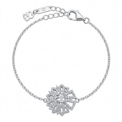 Isabella authentic 10.2 carat White Topaz .925 Sterling Silver handcrafted Statement Bracelet