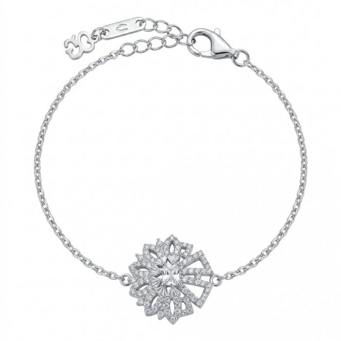 Isabella authentic 10.2 carat White Topaz .925 Sterling Silver handcrafted Statement Bracelet - video
