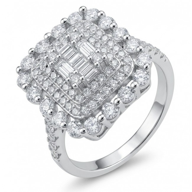 Fancy Design authentic 7.9 carat White Topaz .925 Sterling Silver handcrafted ring size 8 1/4