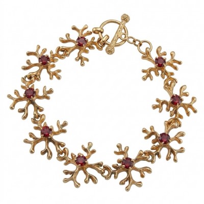 Authentic 5.2 carat Garnet .925 Sterling Silver dipped in real 14K rose gold handmade Bracelet