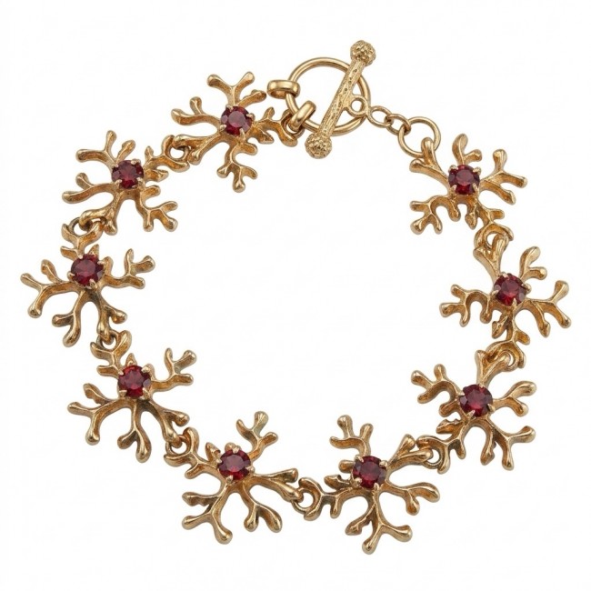 Authentic 5.2 carat Garnet .925 Sterling Silver dipped in real 14K rose gold handmade Bracelet