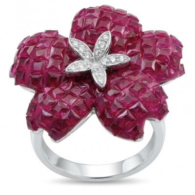 Luxurious - natural - mystery setting - 25.5 carat Ruby .925 Sterling Silver handmade Statement Ring size 8 1/4