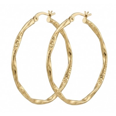 Allure Golden tone handcrafted Stylish Hoop earrings