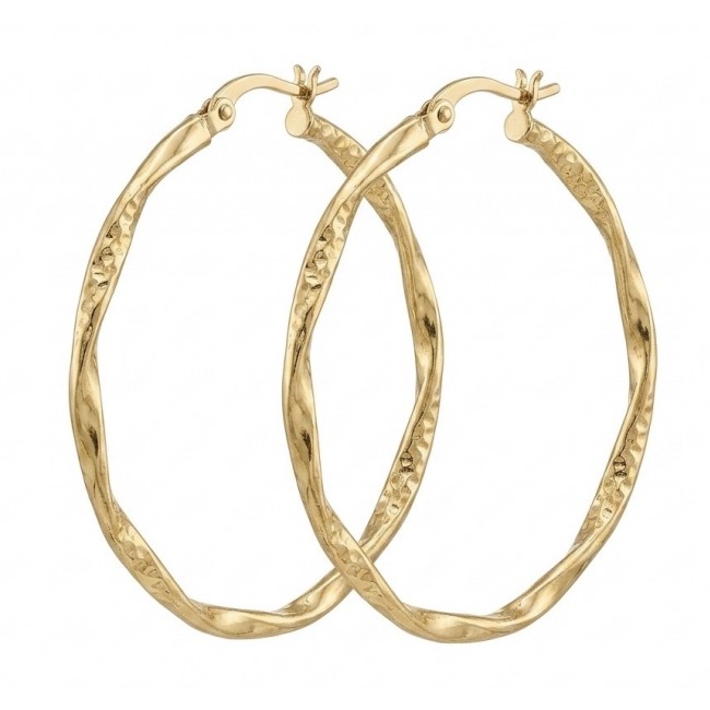 Allure Golden tone handcrafted Stylish Hoop earrings