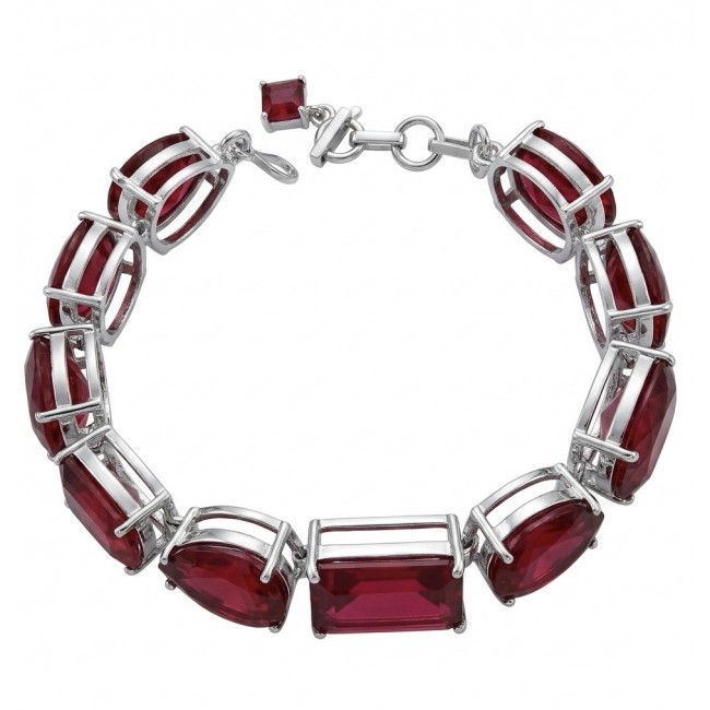 Bella Rosa - Magnificent 152.4 carat authentic Ruby .925 Sterling Silver handcrafted Bracelet
