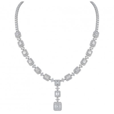Carolyn - Precious 35.5 carta White Topaz rhodium over .925 Sterling Silver .925 Sterling Silver Statement Necklace