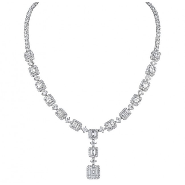 Carolyn - Precious 35.5 carta White Topaz rhodium over .925 Sterling Silver .925 Sterling Silver Statement Necklace