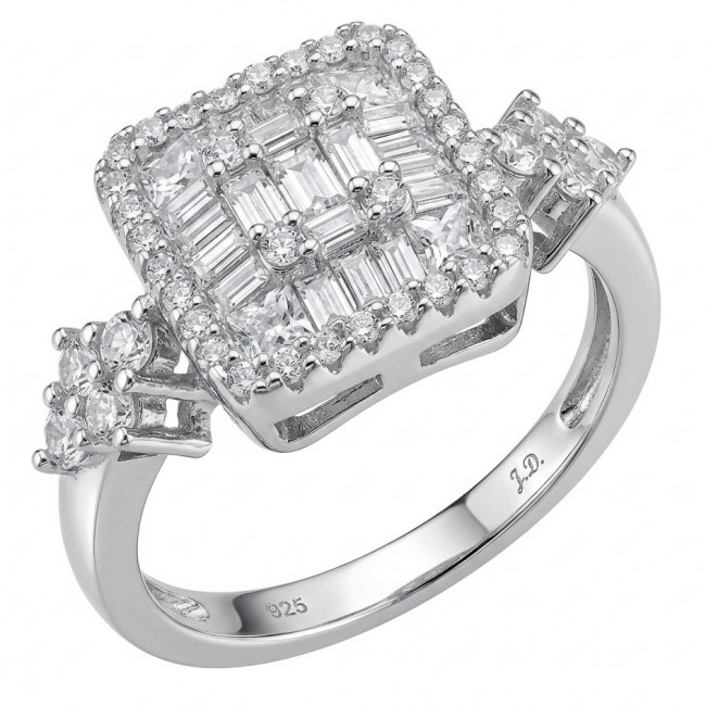 Carolyn - Precious 35.5 carta White Topaz rhodium over .925 Sterling Silver .925 Sterling Silver Statement ring size 6 1/4