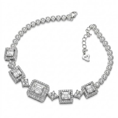 Carolyn - Precious 15.7 carta White Topaz rhodium over .925 Sterling Silver .925 Sterling Silver Statement Bracelet
