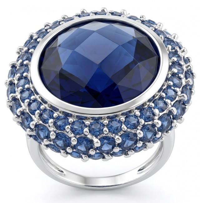 Julietta 14.8 carat London Blue Topaz .925 Sterling Silver handmade Statement Ring size 6
