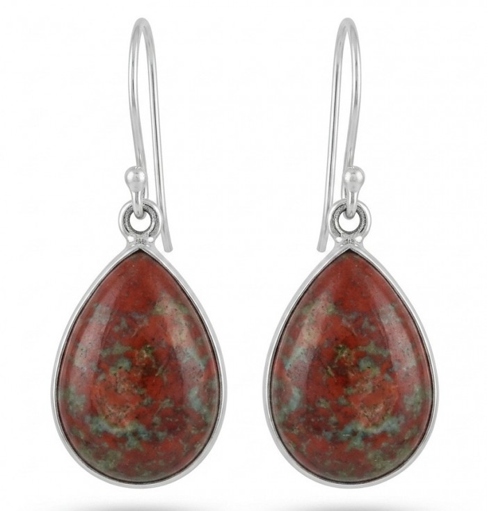 Natural Sonora Jasper .925 Sterling Silver handcrafted Earrings