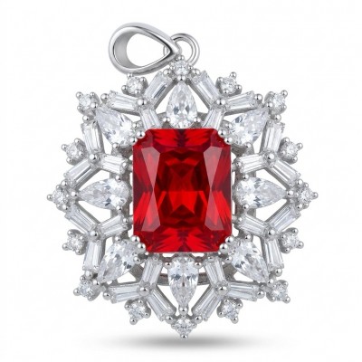 Antonia 4.5 carat Ruby .925 Sterling Silver handcrafted incredible Pendant