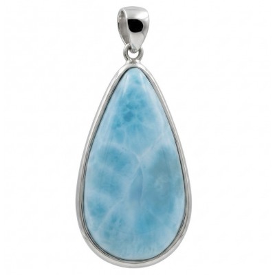 The best quality Natural Larimar from Dominican Republic .925 Sterling Silver handcrafted pendant