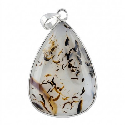 Deluxe 35.2 carat Scentic Agate .925 Sterling Silver handmade Pendant