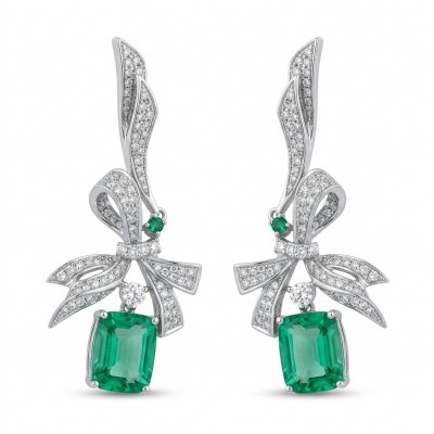 Royalty 5.9 carat authentic Himalayan Peridot .925 Sterling Silver dipped in Rhodium Handcrafted Statement Earrings