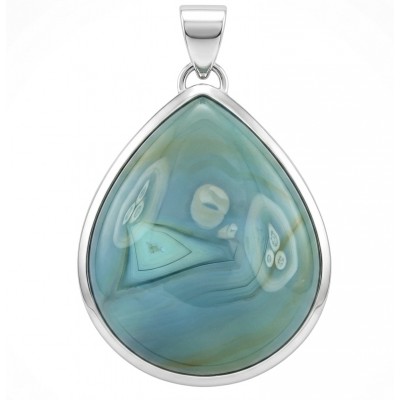 Deluxe 29.2 carat Botswana Agate .925 Sterling Silver handmade Large Pendant