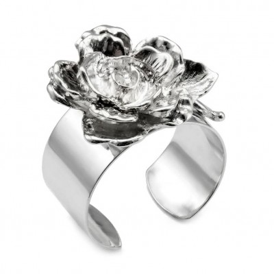 Silver Rose Vintage style Luxurious Bangle fashion Bracelet