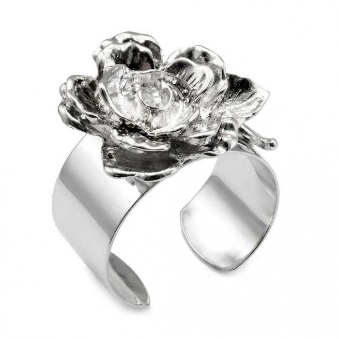 Silver Rose Vintage style Luxurious Bangle fashion Bracelet