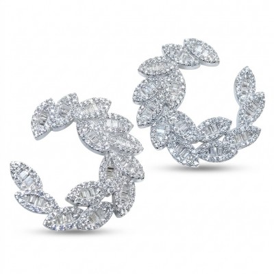 Veronica - Precious 14.5 carat White Topaz rhodium over .925 Sterling Silver Statement earrings