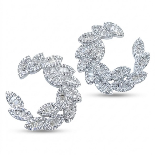 Veronica - Precious 14.5 carat White Topaz rhodium over .925 Sterling Silver Statement earrings