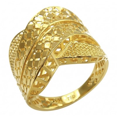 Dubai Style .925 Sterling Silver dipped in 22K Gold handmade Large ring size 8