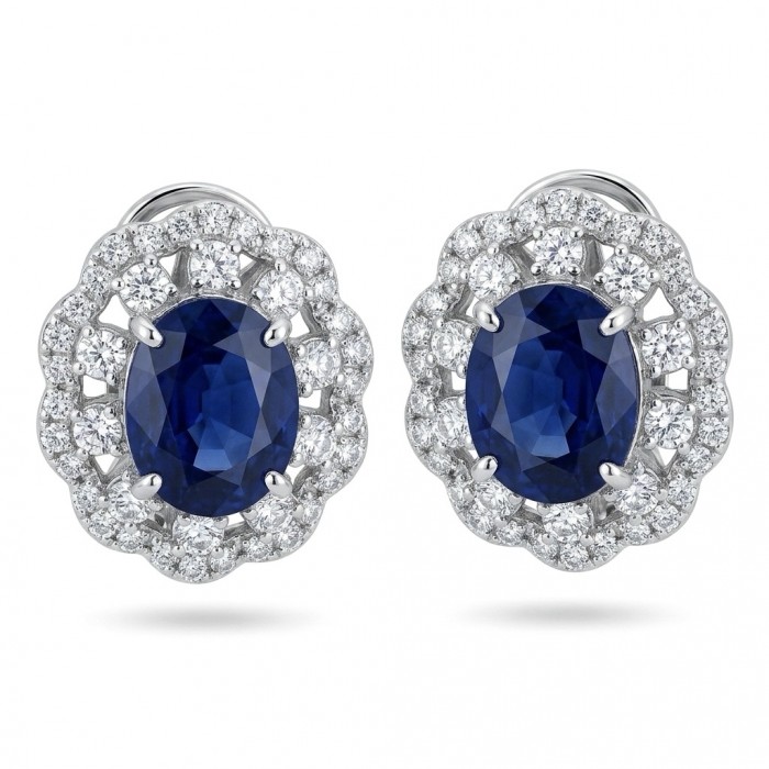 Giovanna - Authentic oval cut 4.8 carat Tanzanite .925 Sterling Silver handcrafted earrings