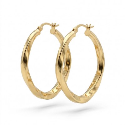 Allure Golden tone handcrafted Stylish Hoop earrings