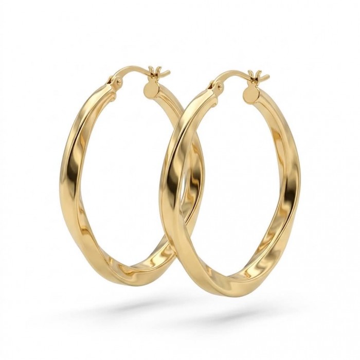 Allure Golden tone handcrafted Stylish Hoop earrings