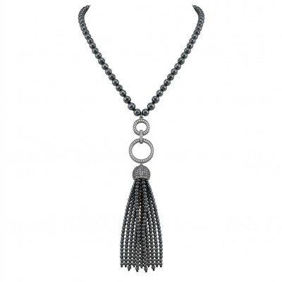 Boho Style Genuine Titanum Crystal .925 Sterling Silver handmade necklace 34 inches long
